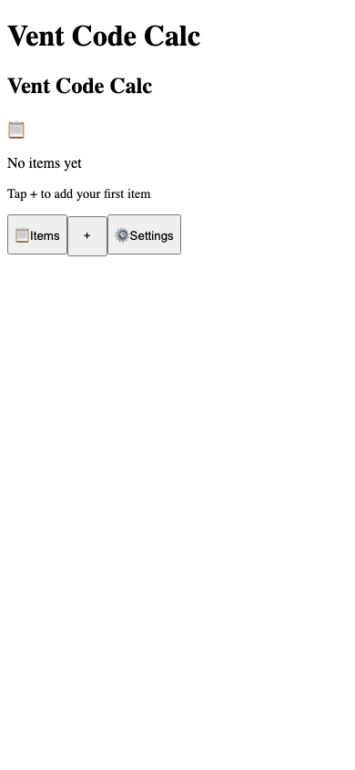 Vent Code Calc - HVAC Tool Pro export example